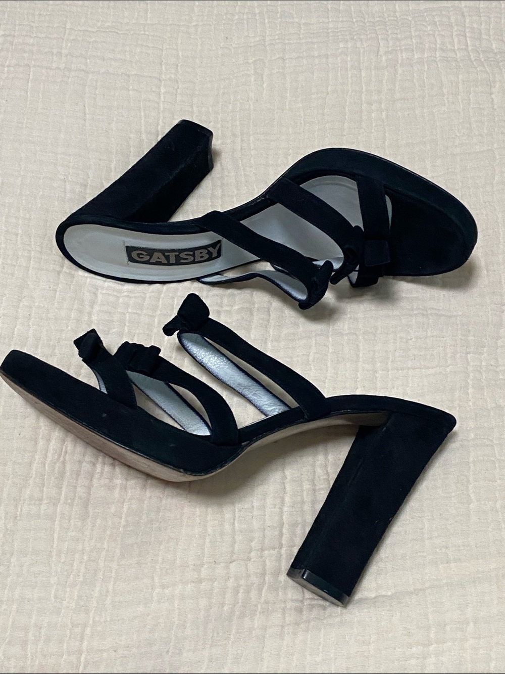 Gatsby Women's Black Strappy Slip-On Heels Euro Size 39/US Size 8.5